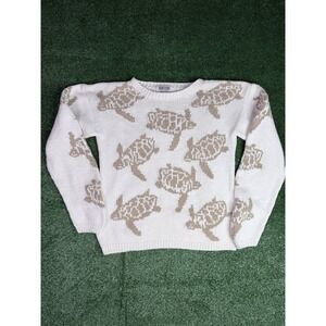 Vintage 80s 90s Women's Sea Turtle Knit Sweater Size M